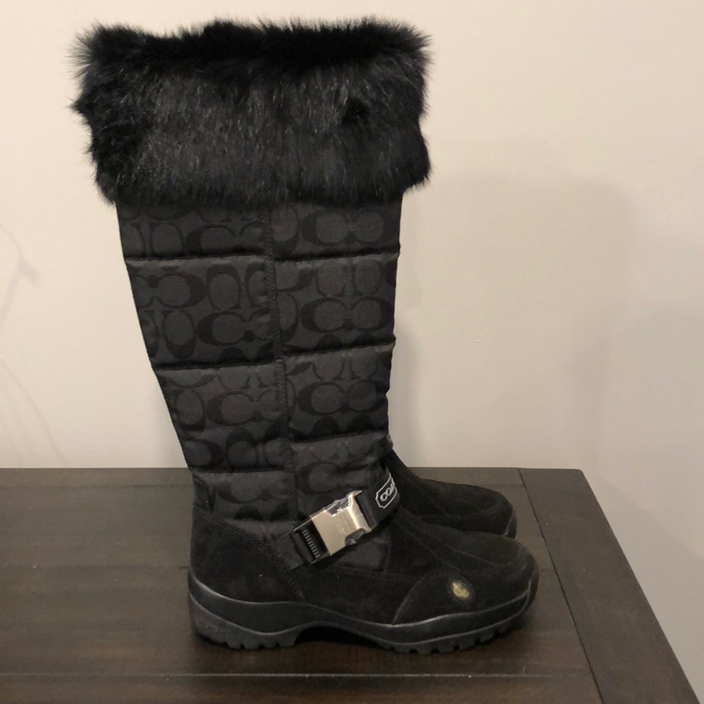 Coach fur boots